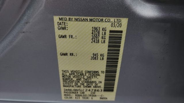 2020 Nissan Altima 2.5 S