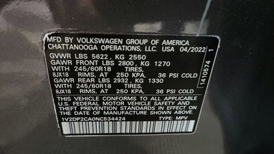 2022 Volkswagen Atlas 2.0T SE