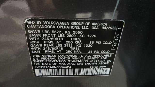 2022 Volkswagen Atlas 2.0T SE