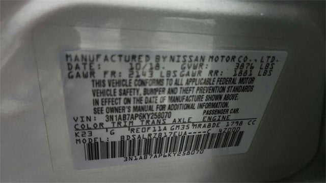 2019 Nissan Sentra SR