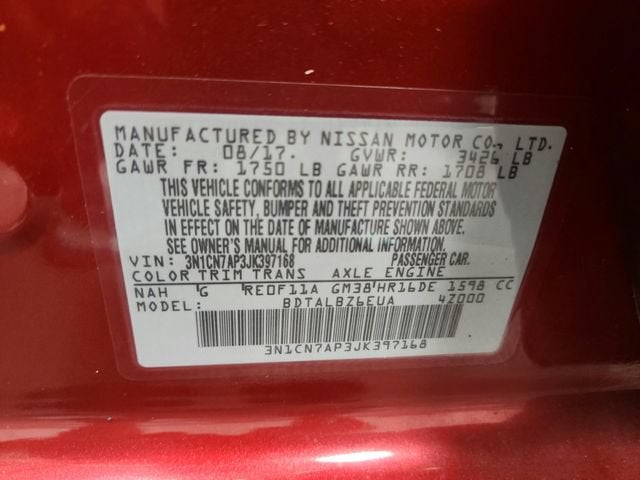2018 Nissan Versa Sedan SV