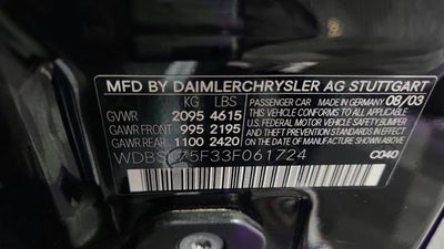 2003 Mercedes-Benz SL-Class Base